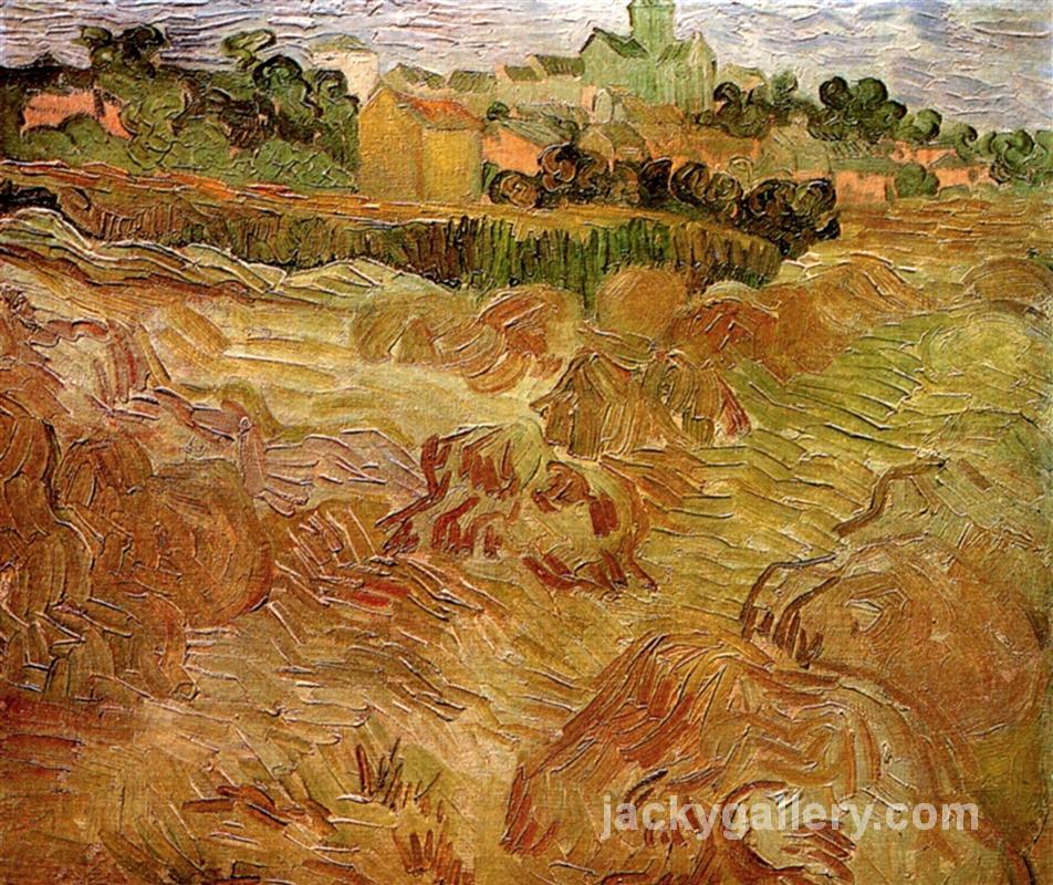 Wheat Fields with Auvers in the Background, Van Gogh painting